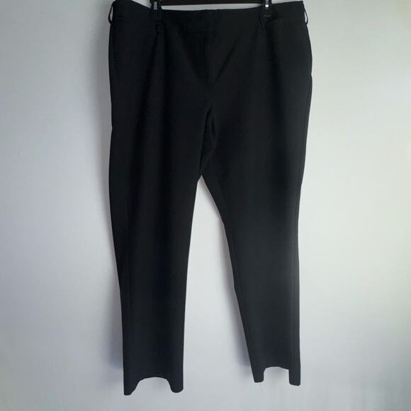 Lane Bryant Womens Plus 24 Straight Leg Flat Front Dress Pants Black Casual Work - Picture 1 of 8